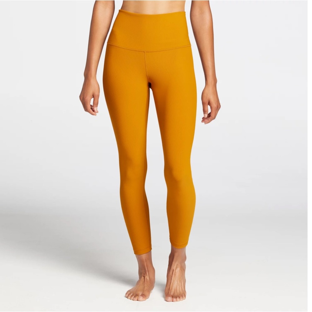 Calia Essential 7/8 Ribbed Leggings in Bronzed Topaz